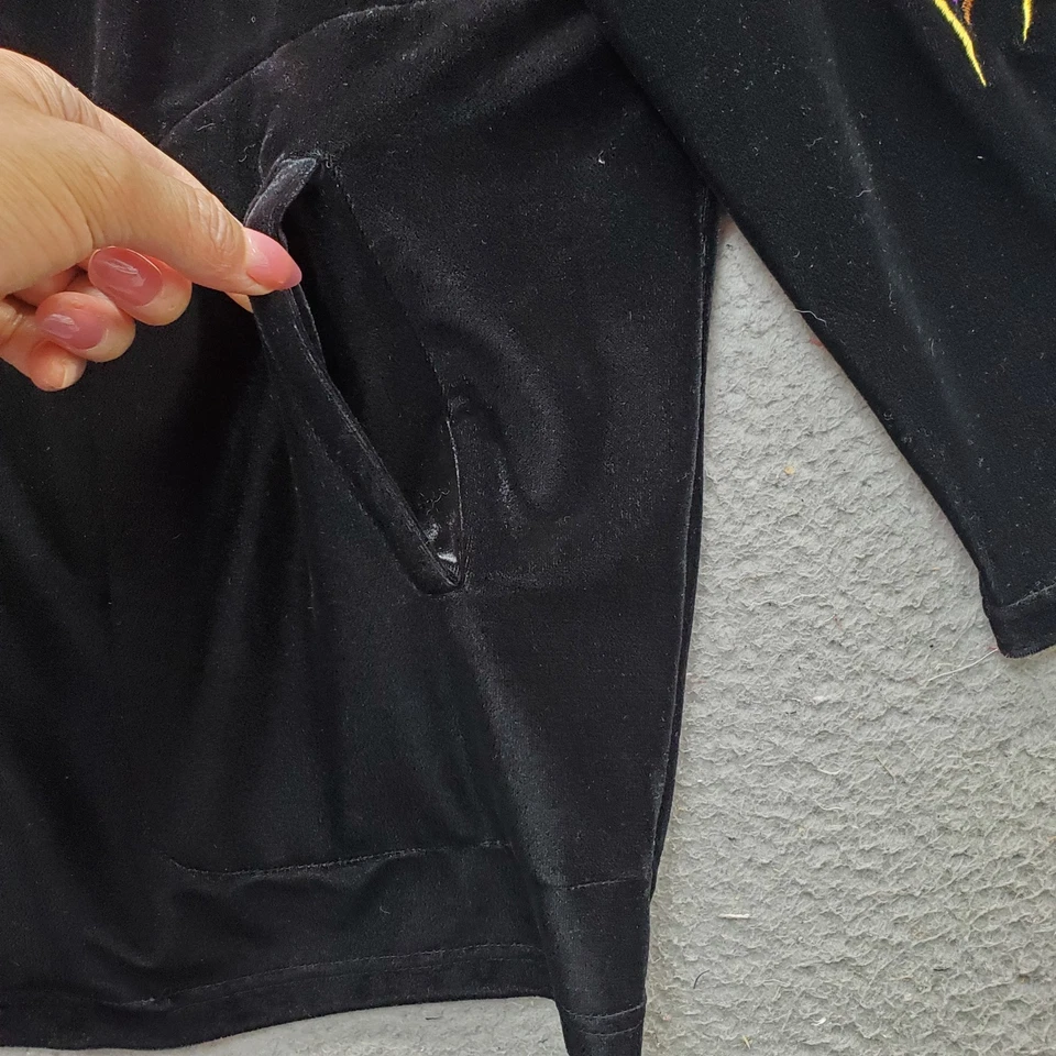 Bob Mackie Wearable Art Jacket Womens M Black Embroidered Peacock Shoulder Pads - Image 3 of 4