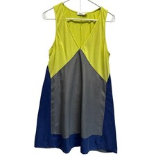 AIKO Reformation Women Dress Alpaca Silk Viscose Colorblock Quiet Luxury M