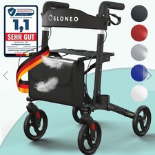 Move Leichtgewicht  Rollator Eloneo Sitzfl&auml;che klappbar Tasche und mehr Schwarz