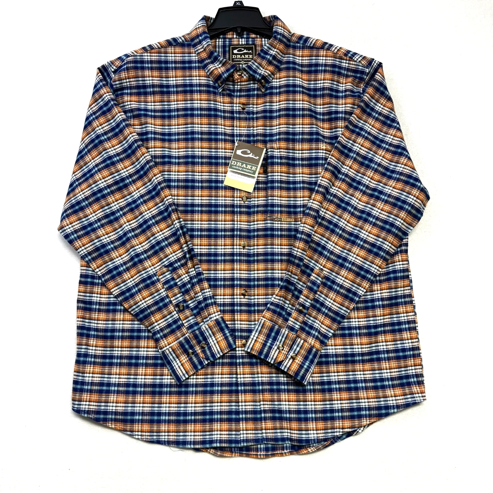 Drake Mens 2XL Plaid Flannel Shirt Long Sleeve Button Front Outdoor Hunting NWT