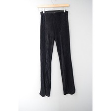 Free People Penny Pull-On Velvet Flared Pants XS Black Ribbed Women Boho Retro