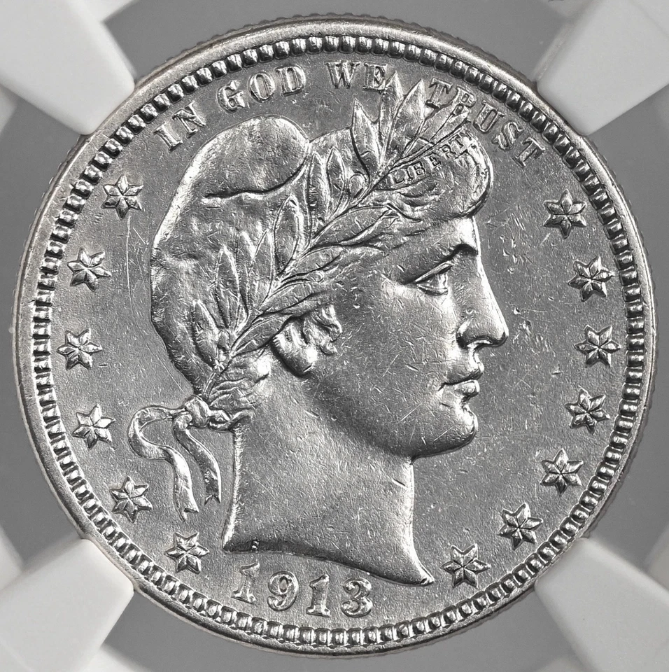 1913-P 25C BARBER SILVER QUARTER NGC AU DETAILS "WHIZZED" #8405237-009 - Image 2 of 4