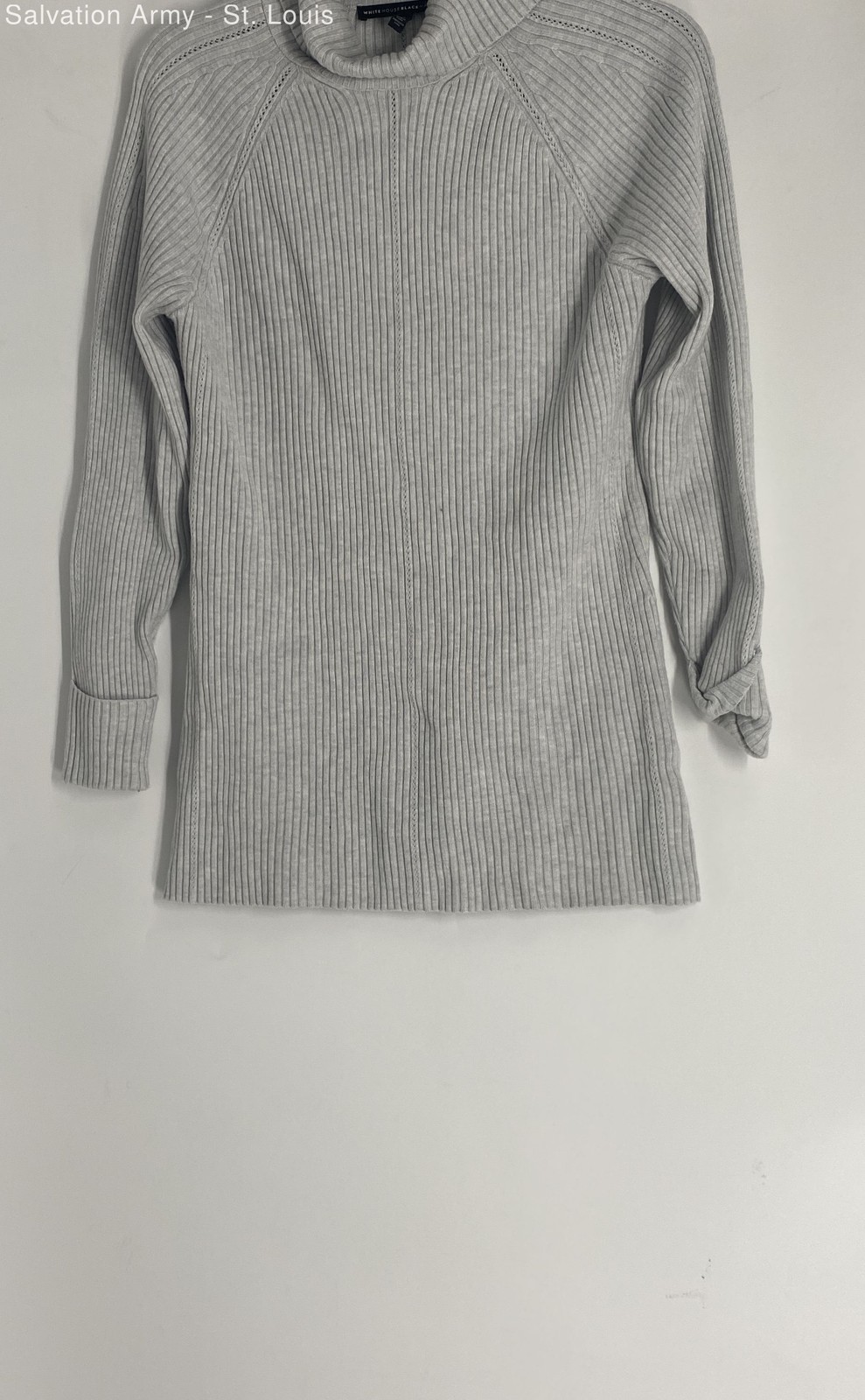 White House Black Market Womens Gray Turtleneck Pullover Sweater Size XL
