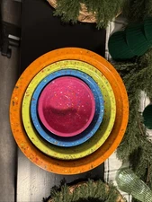Set of 5 ZAK Designs Melamine Confetti Nesting Mixing Serving Bowls