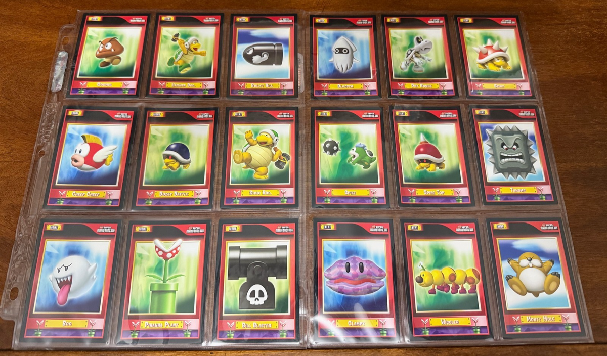 2010 New Super Mario Bros Wii Complete Trading Card Set 77 Cards