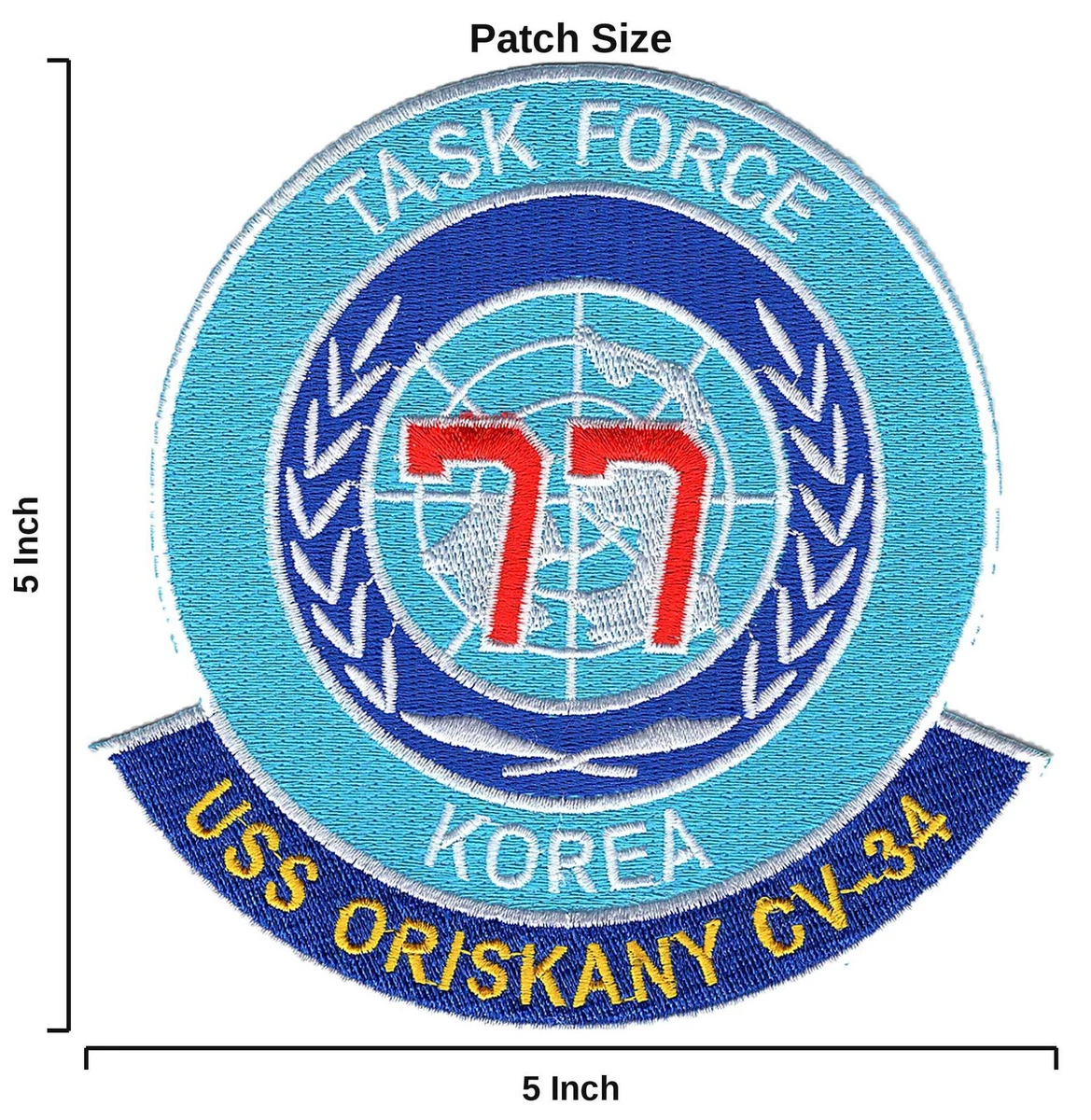 USS Oriskany CV-34 Embroidered Patch Task Force 77 Korea US Navy Carrier 1952