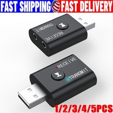 Wireless USB Bluetooth 5.0 Audio Transmitter Receiver Adapter 3.5mm For TV Car