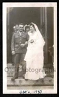 WW2 ERA MILITARY WEDDING DRESS BRIDE GROOM SOLDIER CHURCH OLD/VINTAGE PHOTO- G62