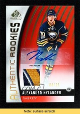 2017 SP Game Used Authentic Rookies 3/15 Alexander Nylander #182 Auto READ 0c3