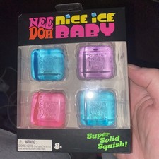 NeeDoh Nice Ice Baby Sensory Squish Cube Super Solid Stress Toy 1-4 Cube Pack