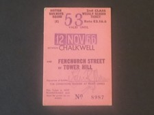 BRB Chalkwell Fenchurch Street Tower Hill 1966 Weekly Railway Season Ticket S23