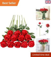 12 Stunning Red Silk Roses - Versatile Floral Decor for Home and Special Events