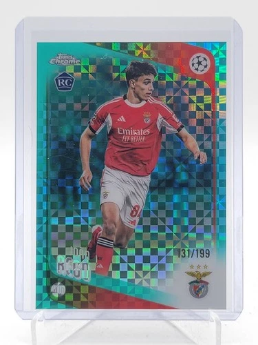 JOAO REGO 2025-26 TOPPS CHROME UEFA AQUA X-FRACTOR ROOKIE /199 #168 Q6262