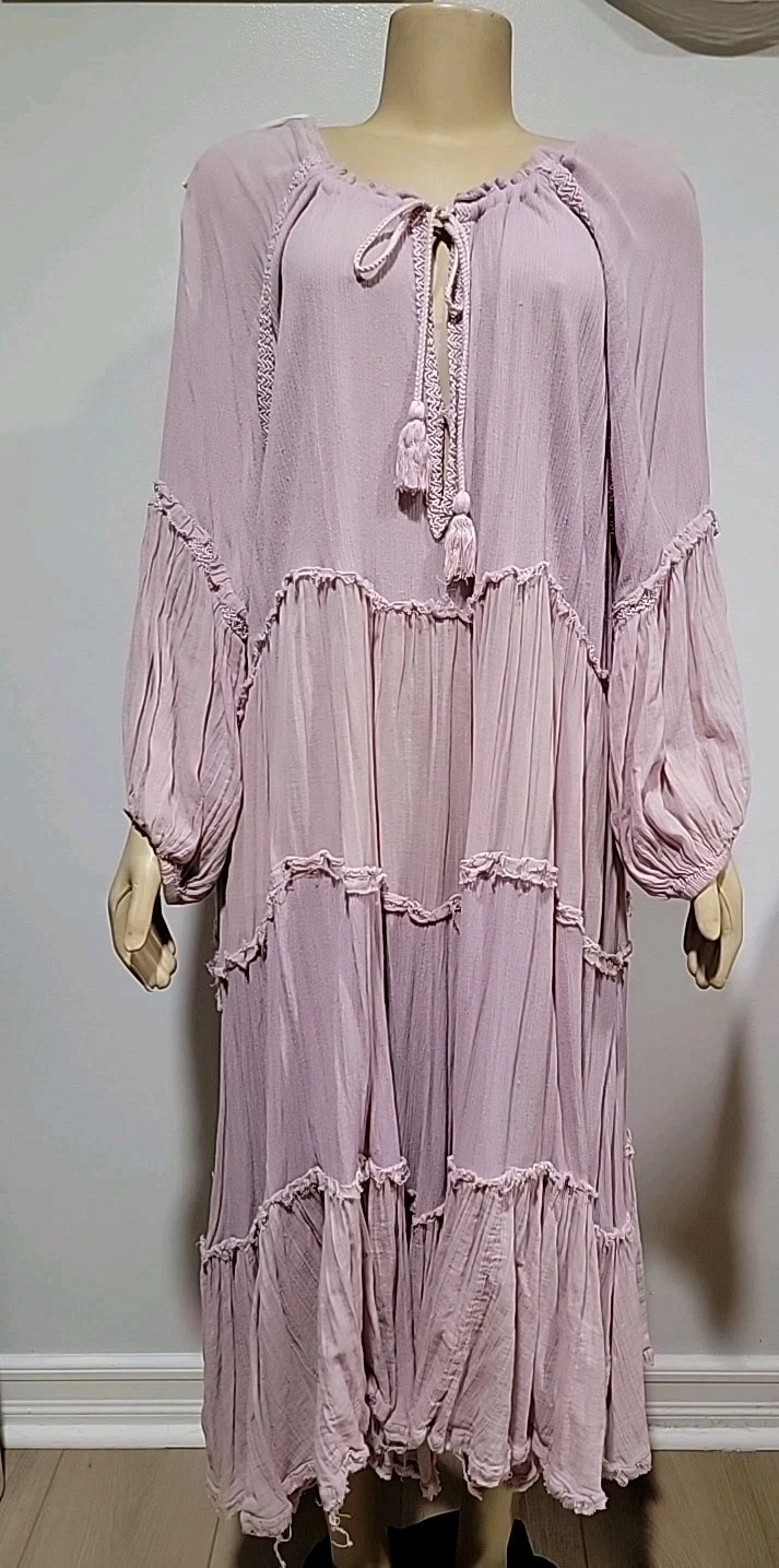 UNDERCOVER Abito Free People In The Moment a strati L segreto lilla maxi palloncino smanicato #CC