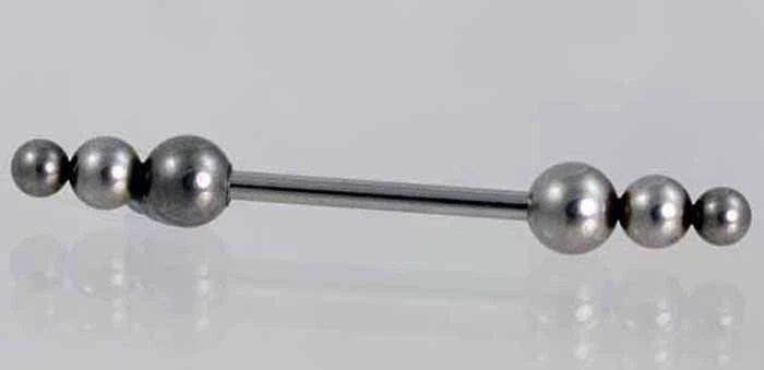Straight BARBELL with 3 ball PYRAMID bar end Mixed BAR SIZE - Image 1 of 1