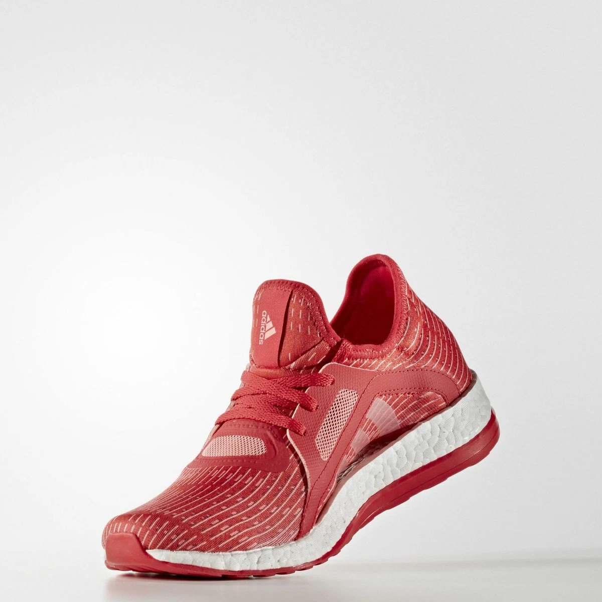 Womens Ladieas Adidas Pure Boost X Ray Red Vapour Pink White AQ3399