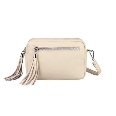 ITALy DAMEN LEDER TASCHE Schultertasche Cross-Over Fransen Umhängetasche Bodybag