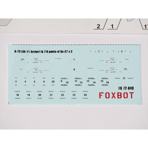FOXBOT 72-049 Scale 1:72 Decals Soviet Missile R73 7/8 points for Su-27 Stencils - Picture 14 of 24