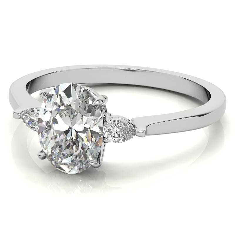 Engagement Ring Moissanite Band Set Round Cut 18k White Gold 2.00 Carat-image