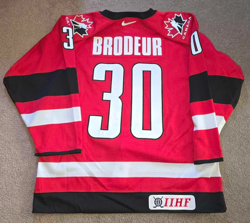 Camiseta deportiva auténtica Nike Martin Brodeur Team Canadá 2002 Juegos Olímpicos talla 48 Foto 2 de 4