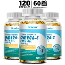 TRIPLE STRENGTH OMEGA-3 FISH OIL 60+60pcs EPA+DHA MADE FROM WILD CAUGHT FISH