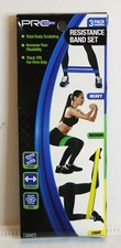 Pro Strength 3 Pack Resistance Band Set: Light, Medium  Heavy Color Coded NEW 