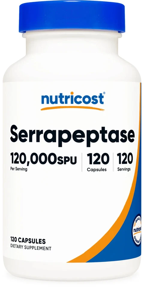 Serrapeptase, 120000 SPU, 60mg, 120 Capsules, Nutricost, ENVÍO 48/72h