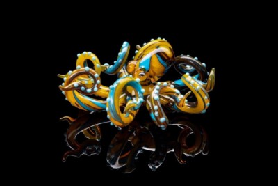 Blown Glass Octopus glass figurine Octopus Glass Ocean Octopus Kraken Glass
