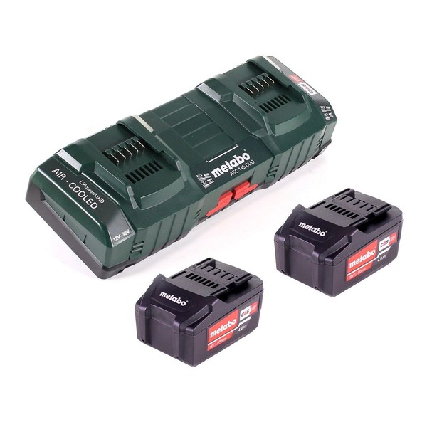 Metabo Basis Set 2X Li-Power Akkupack 18 V 4,0 Ah + Doppellader Asc 145 Duo-image