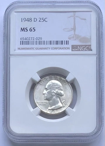 1948-D Washington Silver Quarter Dollar NGC Graded MS65  *029