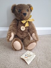 Genuine STEIFF Classic 1909 Growler Teddy Bear Fully Jointed Chocolate Brown 13"