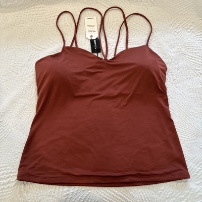NEW Express Women s Brown Cropped Tank Top Strap Compression Body Contour SZ L