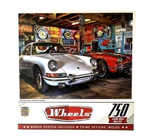 Master Pieces 750 Piece Jigsaw Puzzle Wheels Hot Rod Alley Porsche 911 Corvette 