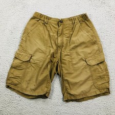 REI Shorts Mens Medium Tan Nylon Cargo UPF 50 Khaki Outdoors Hiking Gorpcore