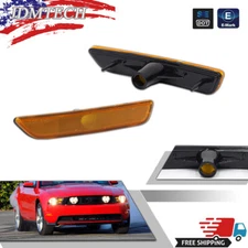 2pc Amber Lens Front Bumper Side Marker Light Housing For Ford Mustang 2010-2014