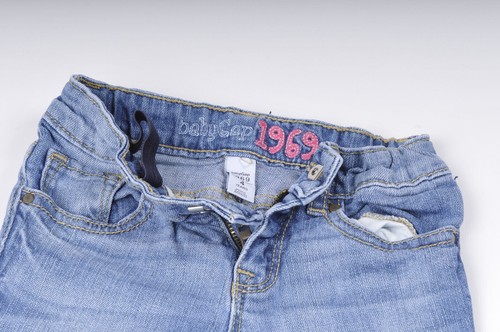 BABY GAP 1969 Girls Faded Wash 5 Pocket Adjustable Waist Skinny Jean Sz 4 - Picture 3 of 3