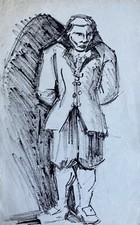 Homme En Costume De Théâtre Anonyme Années 40 En Encre