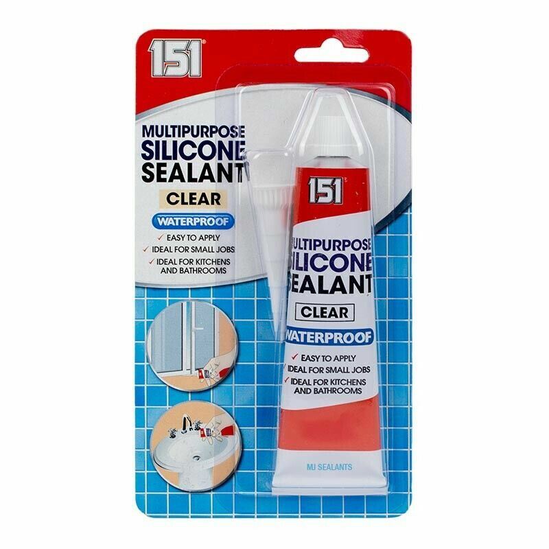 WHITE or CLEAR Waterproof SILICONE SEALANT Small Jobs Window Sink Bath