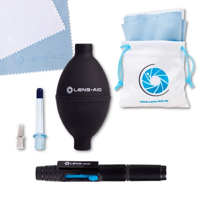 Lens-Aid 3er Reinigungsset: Blasebalg, Reinigungsstift und 5X Mikrofasertücher