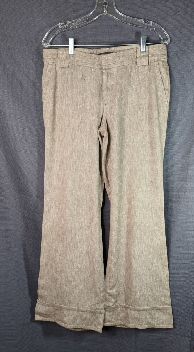 Brown Wool trousers Pants 10 Classic Cuffed Pockets | eBay