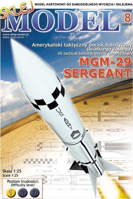 MGM-29 SERGEANT US tactical ballsitic missile, paper model