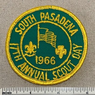 Vintage 1966 SOUTH PASADENA 17th Annual Scout Day Badge PATCH Girl Boy Scouts