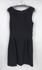 Vince Camuto Women's A-Line Pleated Dress Size 10 Beaded Neckline Back Zip NWT