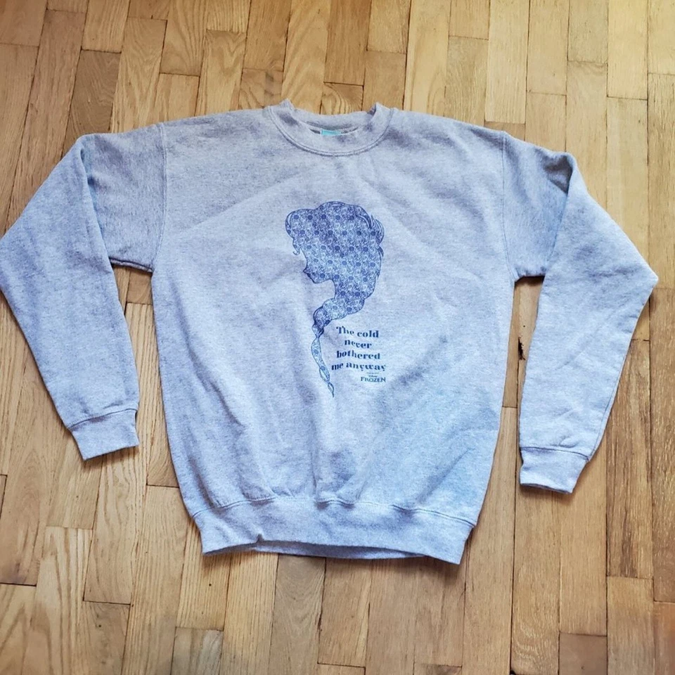 Moletom Disney Frozen Elsa cinza gráfico gola redonda tamanho XL - Imagem 2 de 4