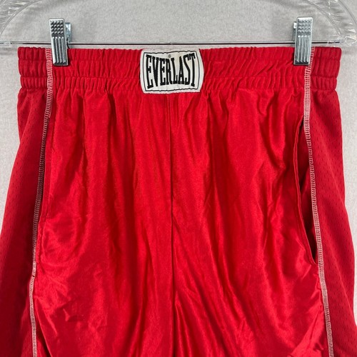 EVERLAST Shorts Men M Boxing 11" Satin Trunks Martial Arts Fighting Gym Red - Picture 4 of 15