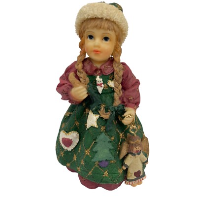kmart christmas dress Kmart Gift Gallery Keep Sake Polyresin Classic Girl With Christmas Dress  W/box!
