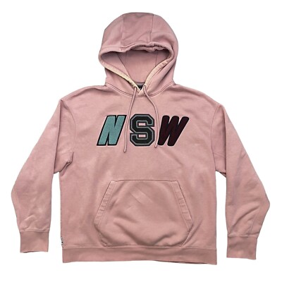 NIKE NSW EMBOSSED RUG LOOKING LOGO FLEECE HOODIE MEDIUM SALMON 943573-685 PATCH