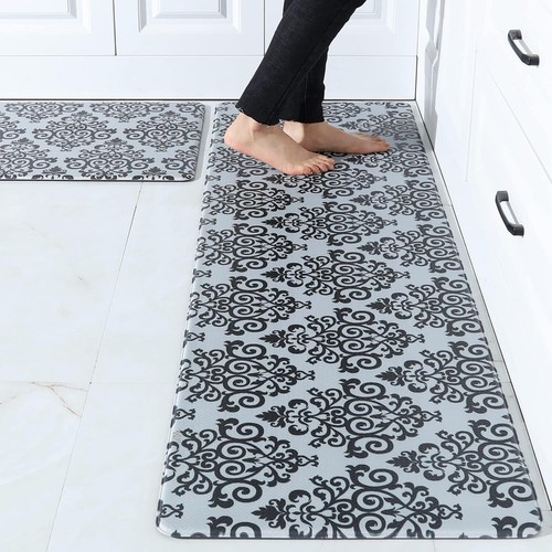 59x18 Inch/30X18 Inch Cushioned Anti-Fatigue Kitchen Rug 2 Pieces PVC ...