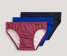 Men's Jockey Underwear 3-pack Bikini Briefs 100 Cotton Red,Blue,Navy 