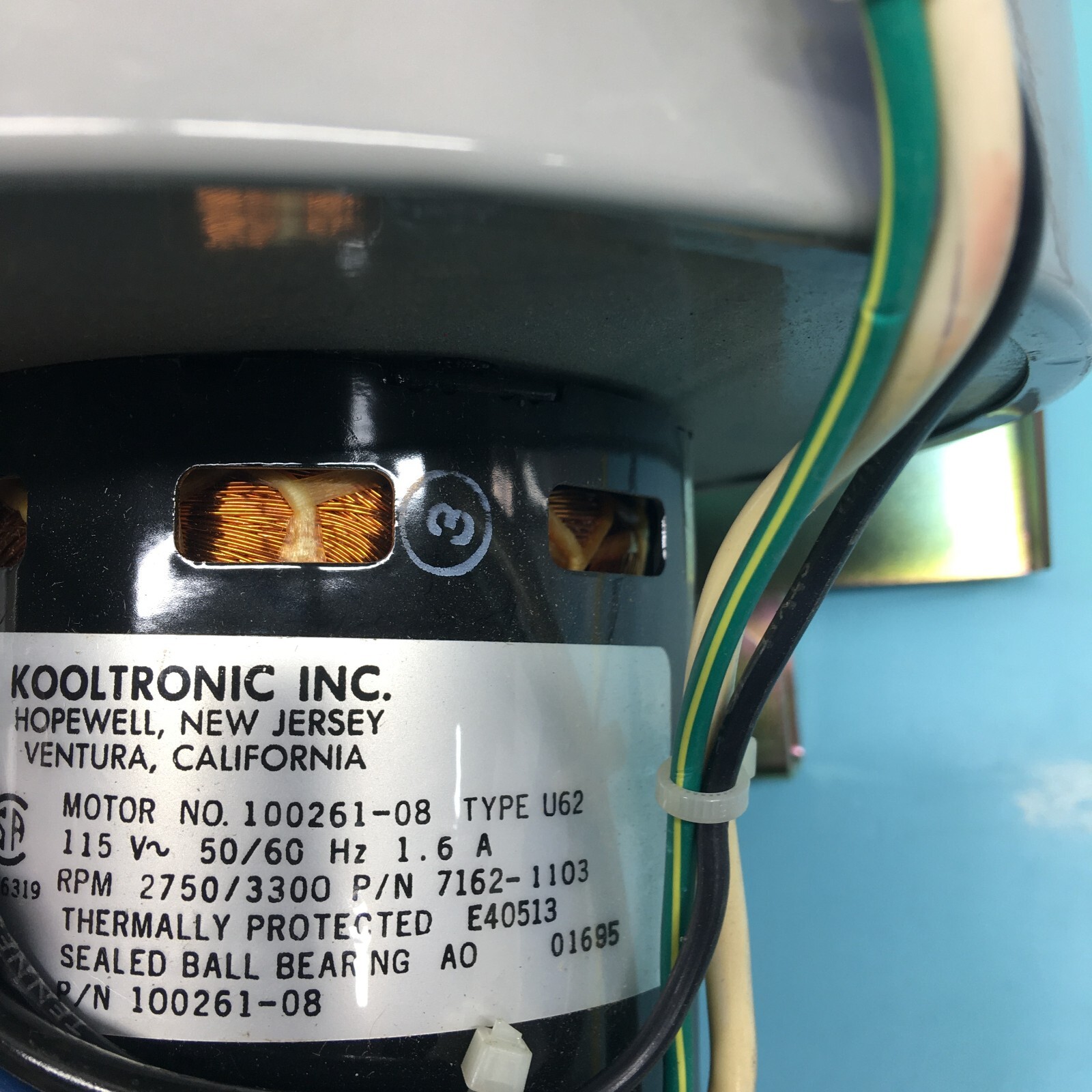 KOOLTRONIC 253852-001 EXHAUST MOTOR ASSEMBLY, KOOLTRONIC 950-005  